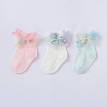 Cute Baby Girl Bow Socks  -...